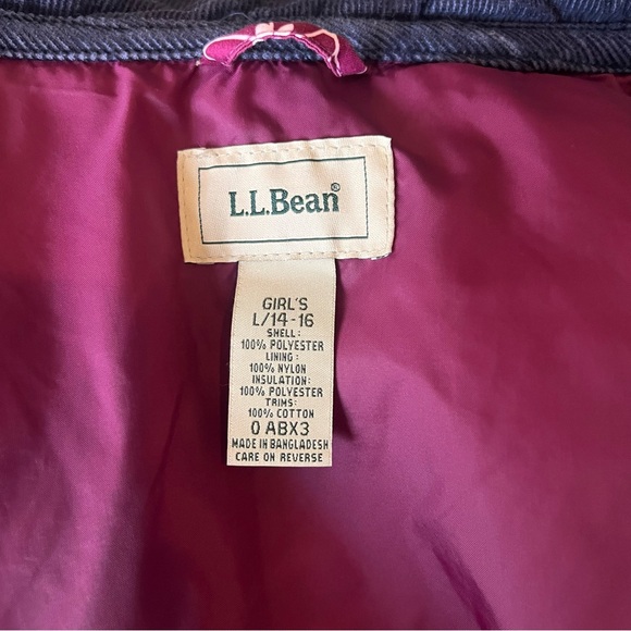 L.L. Bean Girls Floral Quilted Jacket - Picture 2 of 6